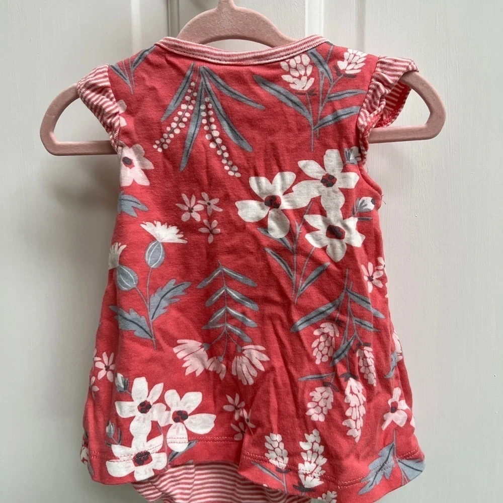 Carter’s 3M Red Stripe and Floral Onesie Girl Dress